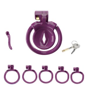 Purple Vagina Chastity Cage Small