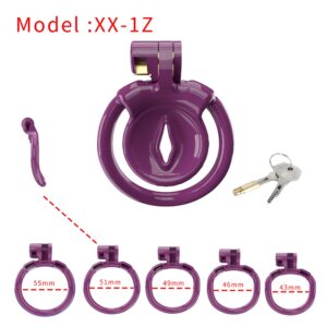 purple resin chastity cage vagina small back product view