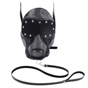 Removable Dog Hood for Fetish Petplay & Slave Bondage Fantasy