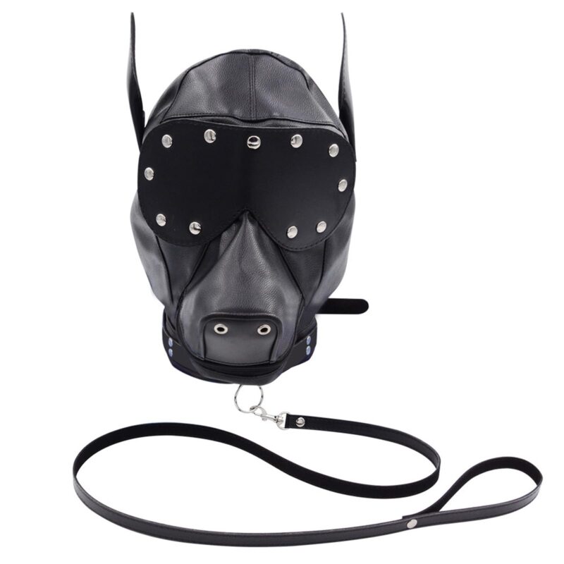 Removable Dog Hood for Fetish Petplay & Slave Bondage Fantasy
