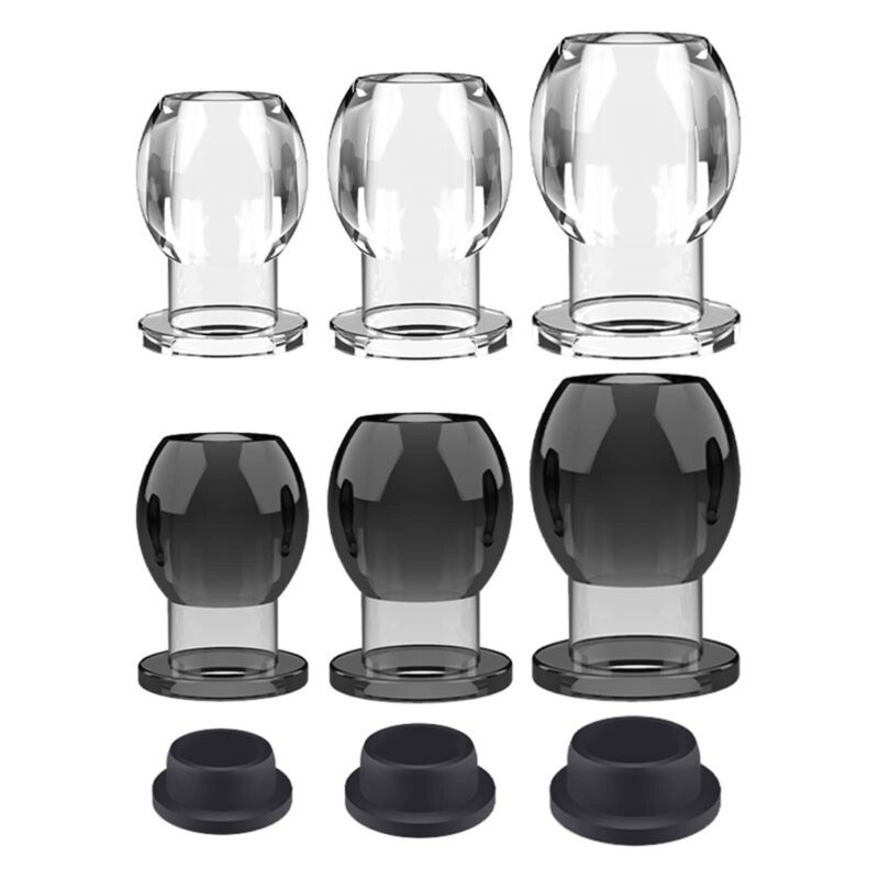 Transparent Hollow Butt Plug Set (S?CL) for Anal Training & Control