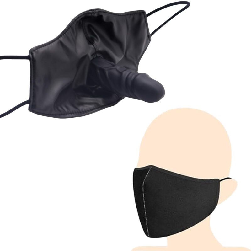 Breathable Silicone Ball Gag with Bondage Mask for Kinky Roleplay
