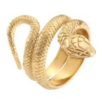 Gold Snake-Shaped Glans Ring for Enhanced Pleasure