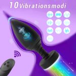 LED Anal Plug with 10 Vibration Modes and Remote Control