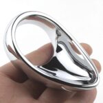 kinksterhub Unique shaped aluminum cock ring set in three sizes.