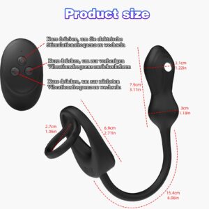 Black electroshock anal vibrator with a textured head and wireless remote.