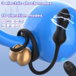 Black electroshock anal vibrator with a textured head and wireless remote.