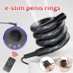 A wrap-around electric shock cock ring with a wireless remote.