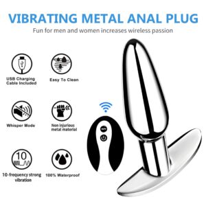 Metal Butt Plug with 10 Vibration Modes for Enhanced Stimulation