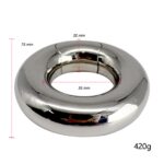 Heavy Duty Testicle Ring - 420g Stainless Steel for Enhanced Pleasure