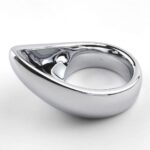 kinksterhub Unique shaped aluminum cock ring set in three sizes.