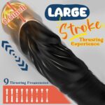 Black L-shaped prostate stimulator with telescopic and vibration functions, controlled by an app.
