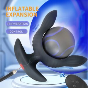 Remote Inflatable Vibrator Plug for Anal Stretch & Prostate Tease