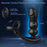 A black prostate vibrator with a penis ring attachment.
