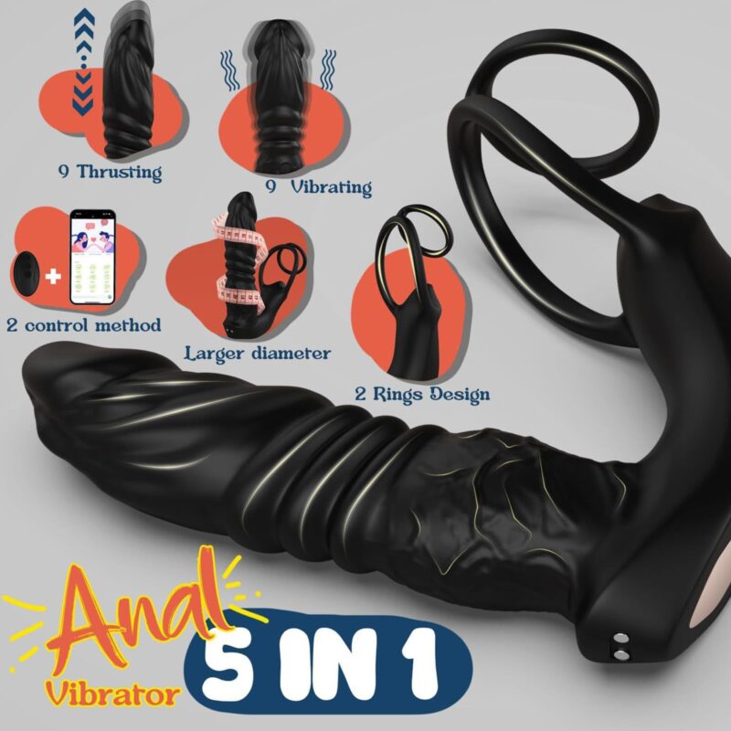 Black L-shaped prostate stimulator with telescopic and vibration functions, controlled by an app. Black L-shaped prostate stimulator with telescopic and vibration functions, controlled by an app.