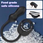 Black electroshock anal vibrator with a textured head and wireless remote.