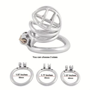 metal steel chastity cage medical-grade stainless small exercise wearing guide graphic