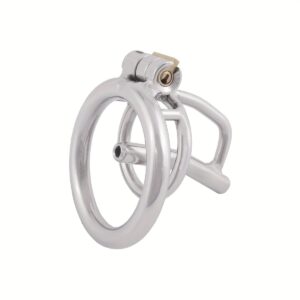 metal chastity cage urethral tube penis exercise angled product view