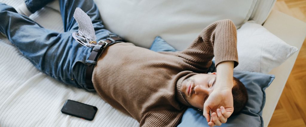 man lie on the bed sleep