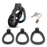 Lightweight 3D resin chastity cage set M all accessories display