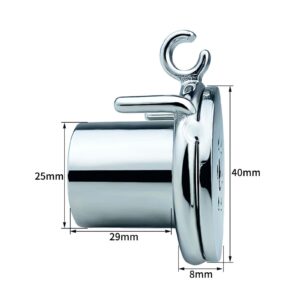 Fully Enclosed Stainless Steel Closed Chastity Cage Side Height Display