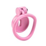 Realistic Pink Resin Chastity Cage Set side and back display