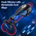 kinksterhub A black electric penis trainer with app control displayed on a phone.