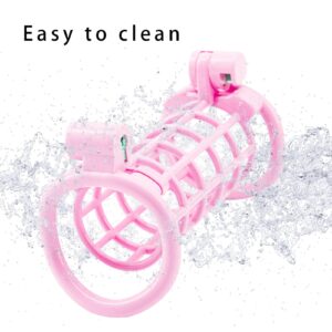 Pink dual-lock chastity device easy clean graphic