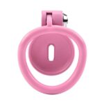 Realistic Pink Resin Chastity Cage Set Back View
