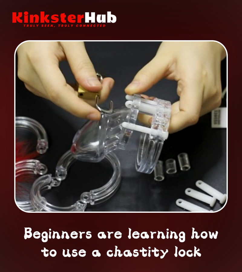Beginners are learning howto use a chastity lock