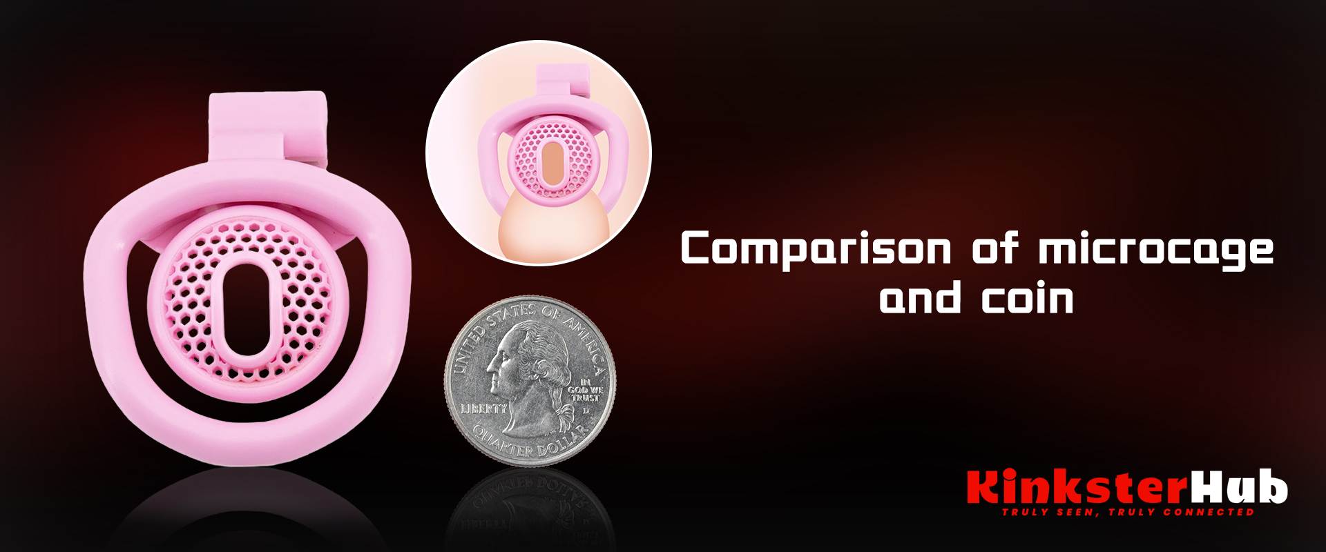 Micro cage shown next to coin for scale