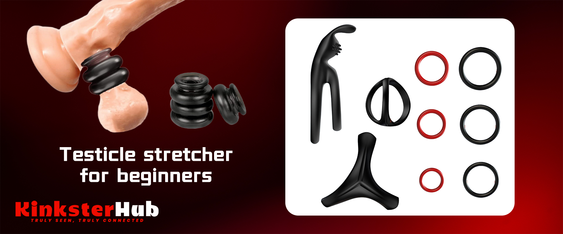 Beginner testicle stretchers in soft silicone