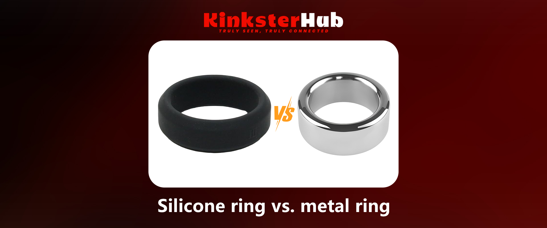 Split image showing silicone vs. metal rings