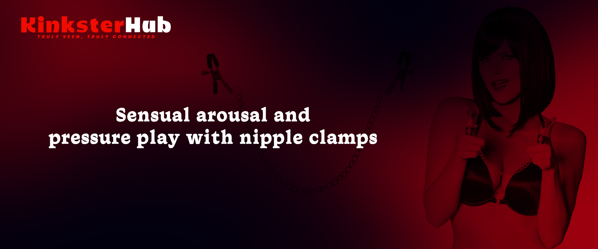 Sensual arousal and pressure play with nipple clamps