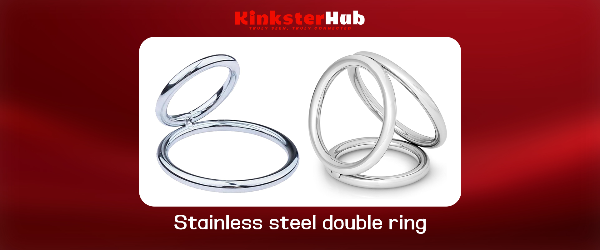 Polished stainless steel double ring set
