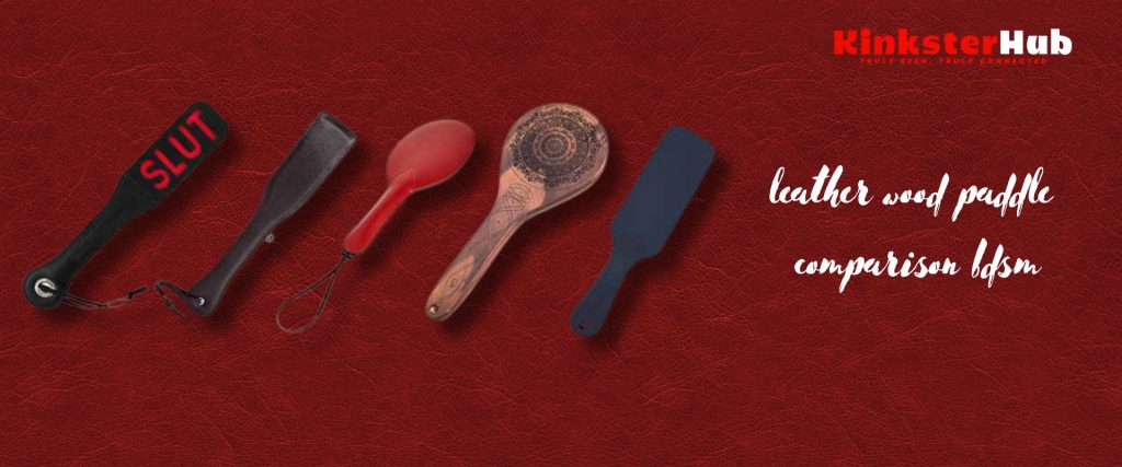 Different paddle types used as BDSM impact toys