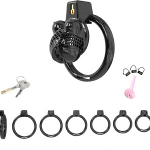 Black Chest Chastity Cage Set Details