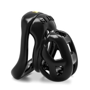 Small Short Black Chastity Cage Set display