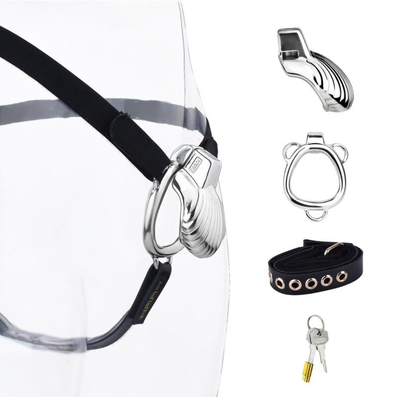 Exquisite Shell Design Metal Chastity Cage