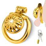 Wearing effect of Golden Metal Chastity Cage
