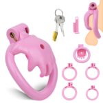 All parts of Pink Resin Special Chastity Cage