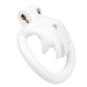 Side view of White Resin Special Chastity Cage
