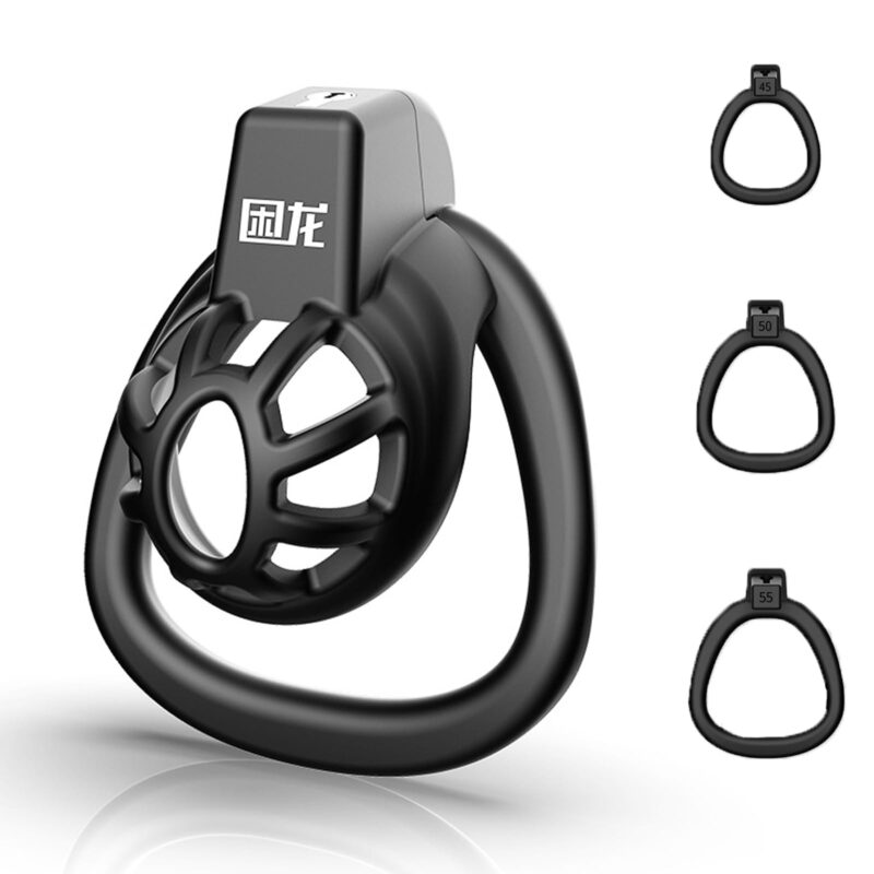 Lightweight Black ABS Chastity Cage D Lightweight Black ABS Chastity Cage D