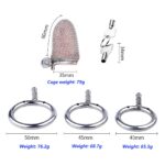 Short Metal Mesh Chain Cock Cage All Accessories Size Display