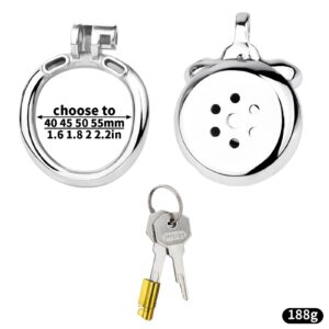 Ergonomic flat metal chastity cage ring selection chart