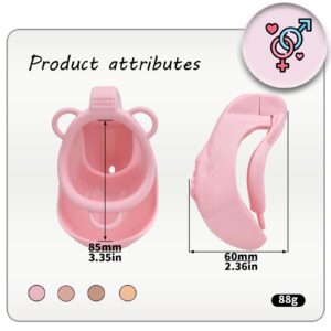 Pink realistic vagina chastity cage attributes chart