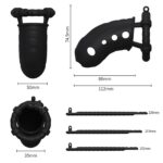 Each parts size of Ventilated Chastity Cage