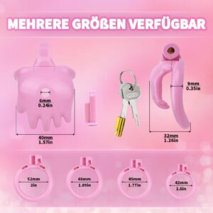 Size Details of Pink Resin Special Chastity Cage with