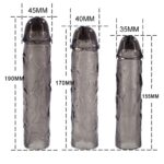 Transparent Veined Silicone Penis Sleeve Three lengths and sizes displayed