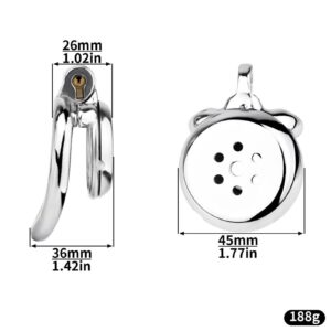 Ergonomic flat metal chastity cage dimensions